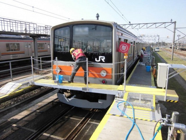 車両全面・側面洗浄台